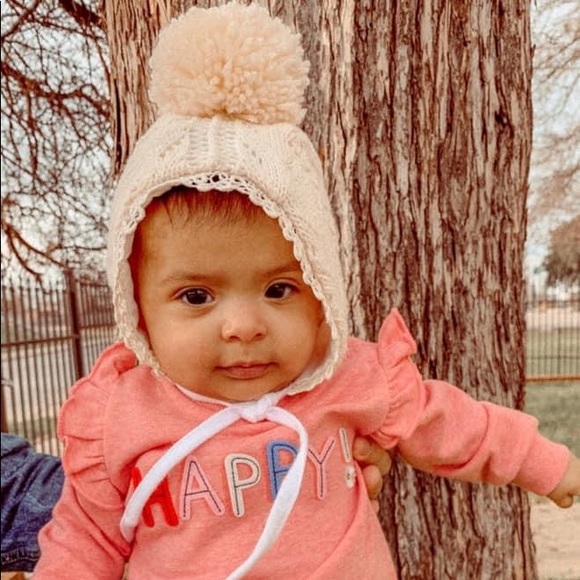 Coral HAPPY onesie AND bonnet - Picture 2 of 9